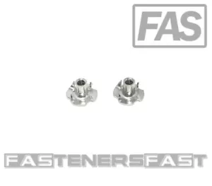 (25) Edelstahl T-Mutter 6-32 x 1/4 (4 Zinken) 18-8 - Schneller kostenloser Versand - Bild 1 von 4