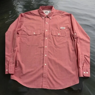 Men's COAST Marina Fishing Shirt Long Sleeve Red Plaid Button Up Size Medium M - Image 1 of 4