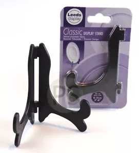 Piccolo supporto piatto: NERO espositore classico 8-15 cm, 3-6": foto, scheda ecc NUOVO - Foto 1 di 4
