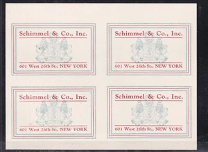 USA ^^^^ BOB 1920's SCHIMMEL PERFUMES MNH pane of 4 @xdco4161perf - Picture 1 of 1