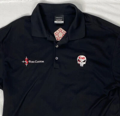 5 Toes Custom Nike Golf Mens Sz L Embroidered Black Dri Fit Collared Polo Shirt - Image 1 of 4