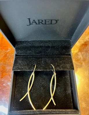 jared Italia D'Oro Curved Dangle Earrings 14K Yellow Gold - Image 1 of 4