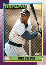 1990 Topps Baseball Cards Mike Felder Milwaukee Brewers #159