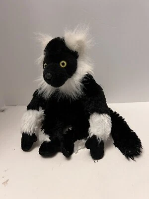 Figura de peluche Wild Republic Cuddlekins mini lémur con volantes blanco negro 10 pulgadas Foto 1 de 4