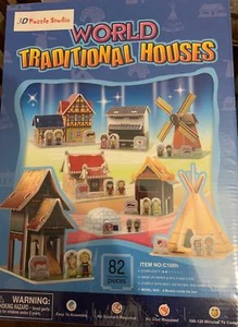 3D Puzzle World Traditional Houses- C100h - Picture 1 of 9