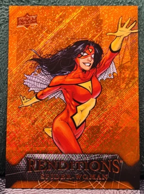 SPIDER-WOMAN 2024 UD MARVEL RENDITIONS SPIDER-MAN HOBGOBLIN ORANGE /299 - Image 1 of 3
