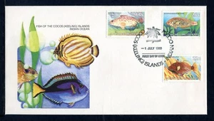 1980 Fish Found In The Waters of Cocos Island (60c, 28c & 22c) FDC - Picture 1 of 1