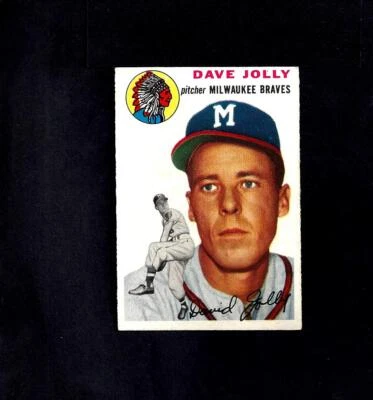 1954 TOPPS #188 DAVE JOLLY--(RC)--BV $40--BRAVES--NO CREASES--EX/MT/NR/MT++ - Image 1 of 2