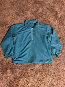IZOD Women's Large Teal Blue Windbreaker QZip Golf Jacket Long Sleeve 1/4 Zip - Picture 1 of 5