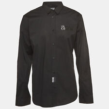 Versace Jeans Couture Black Logo Printed Cotton Full Sleeve Shirt XXXL