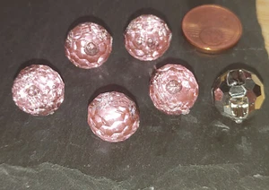 Runde Straß Knopf Knöpfe 1,2cm 12mm 5 Stück Eyecatcher Ball Rosa - Bild 1 von 2