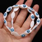 Natural White Shell Evil Eye Loose Beads For Jewelry Making Diy Accessories 15''