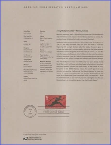 USA7 #3863 U/A SOUVENIR PAGE FDC   Summer Olympics - Picture 1 of 1
