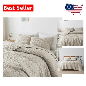 Country Rustic California King Quilted Coverlet with 2 Shams - 118x106 inches - Picture 1 of 10