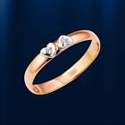 Rose/Weissgold 585/14kt Goldring Ring Ehering Diamanten Bandring Neu mit Etikett