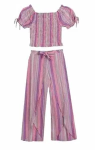 RARE EDITIONS Big Girls 2 Piece Smocked Top and Lurex Yarn Dye Pant Set Sz 8 NWT - Bild 1 von 7