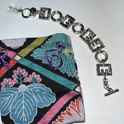 Pulsera Trina Turk Plata Eslabones Griegos Palanca Nueva con Etiquetas $148 Foto 1 de 4