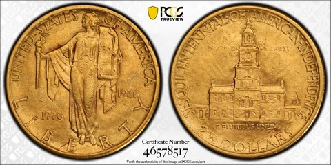 SUPERB COIN 1926 Sesquicentennial $2.50 PCG Gold Shield Quarter Eagle AU58 2040 Cover
