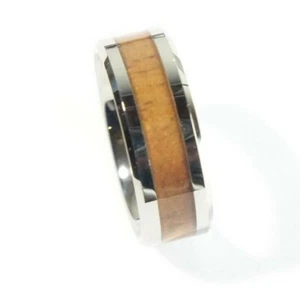 Mens Tungsten Wedding Ring with Wood Inside - Picture 1 of 2