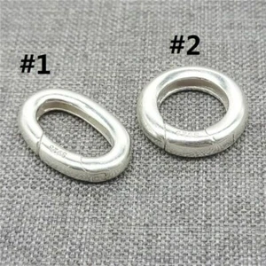 925 Sterling Silver Oval Circle Clasp for Pearl Bracelet Necklace - Picture 1 of 5
