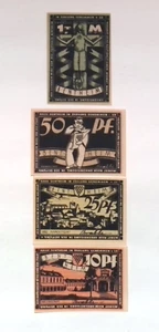 1921 Alemania BENTHEIM 10 25 50 100 Fennig billete/juego de dinero de emergencia - Imagen 1 de 2