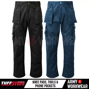 Mens Tuff Stuff Pro Work Trousers Premium Combat Cargo Style Knee Pad Pocket 711 - Picture 1 of 8