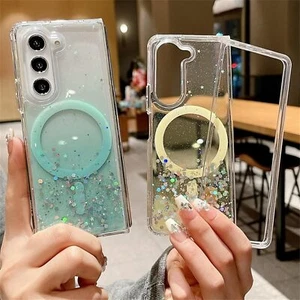 Hülle für Samsung Galaxy Z Fold 6 Fold 5 4 3 Magsafe Gradient Glitzer Klar Cover - Bild 1 von 12
