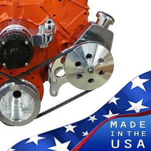 SBC Electric or Long Water Pump Saginaw Power Steering Bracket Chevy Small Block - Picture 1 of 7