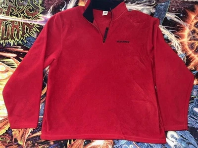 Vintage Y2K Men’s Quarter Zip Old Navy Fleece Jacket Red XXL - Image 1 of 3