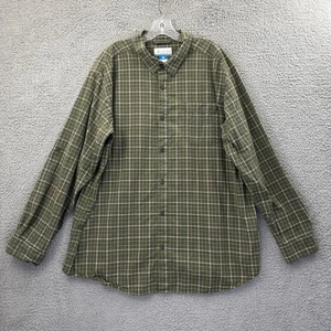 Columbia Button Up Long Sleeve Shirt Green Plaid Preppy 100% Cotton Men XXL 2XL - Picture 1 of 8