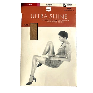 Ultra Shine Glossy Tights 15 Denier High Shine Large Sheer Silky Hosiery UK Made - Picture 1 of 7