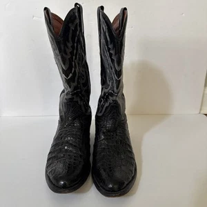 Dan Post Men's Exotic Caiman Flank Black Cowboy Boot DP2385 Size 9.5D - Picture 1 of 8