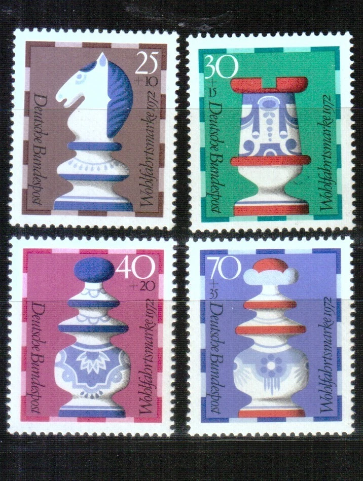 ALEMANIA 1972 742-45 AJEDREZ SERIE COMPLETA NUEVA - Imagen 1 de 1