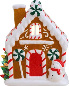Nostalgisches Schneemann-braunes Lebkuchenhaus - Bild 1 von 4