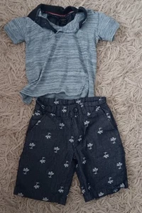 U.S. Polo Assn. Blue Shirt Print Short 2pc. Set Size 4 - Picture 1 of 3