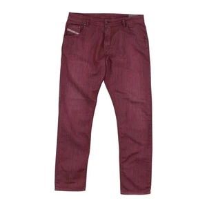 Diesel Krayver Jeans Mens W34 L31 Red Regular Slim Carrot Zip Fly - Picture 1 of 15