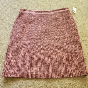 Neu mit Etikett Real Clothes Saks Fifth rosa Tweed Damen 16 Wolle Fischgrätmuster Bleistiftrock - Bild 1 von 8