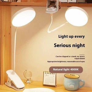 LED -Tischlampe USB wiederaufladbares Nachtlicht mit Faltklemme Augenschutz - Bild 1 von 15