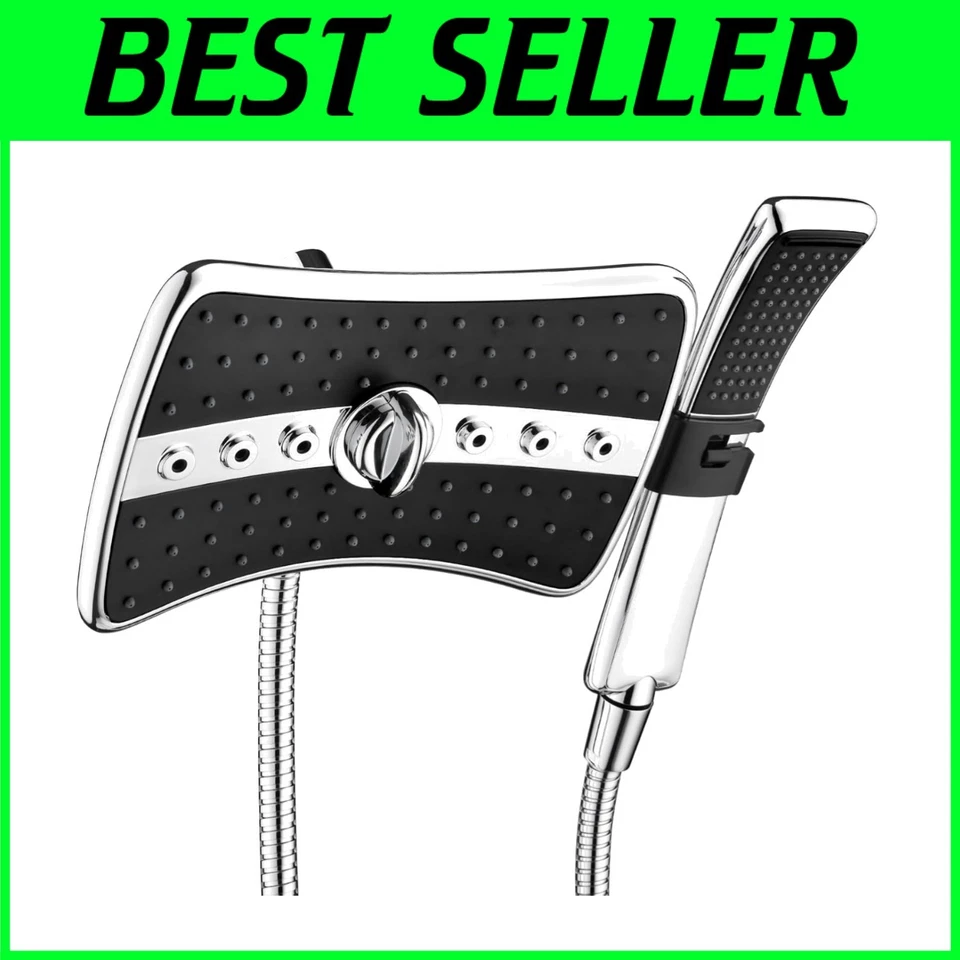 Easy Install Dual Shower Head Combo, 60" Stainless Hose - Image 1 of 4