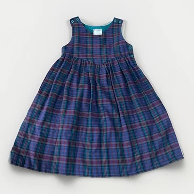 VESTIDO A CUADROS LAURA ASHLEY GRAN BRETAÑA AÑOS 80 DE COLECCIÓN Lana Algodón Niño 3-4 HT 104 CM Foto 1 de 4