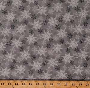Cotton Christmas Holiday Winter Snowflakes Snow Fabric Print by Yard D504.69 - Picture 1 of 1