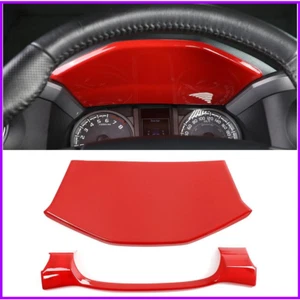 ABS Red Dashboard Decorative Frame Trim Protection Cover For T@yota T@coma 16-22 - Picture 1 of 12