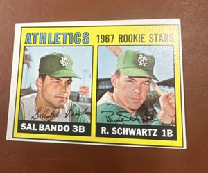 1967 TOPPS #33 - SAL BANDO, RANDY SCHWARTZ ROOKIE STARS KANSAS CITY ATHLETICS RC