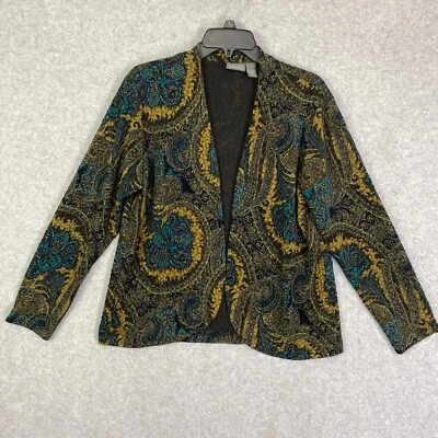 Chaqueta Additions By Chicos para mujer 2 (talla 12) cachemira metálica abierta tejida elástica Foto 1 de 4