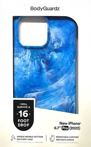 BodyGuardz Carve MagSafe Case - iPhone 15 Pro Max - Marble Blue - Picture 1 of 4