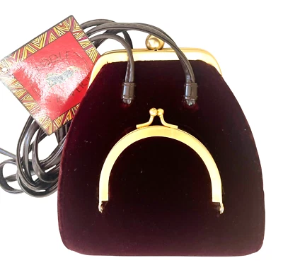 Nuevo Bolso de Hombro Terciopelo Borgoña Sillín Río Bloqueo de Beso Bandolera Cartera de Cóctel Foto 1 de 4