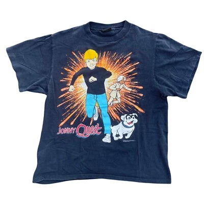 Camisa Johnny Quest Vintage 1991 Dibujos Animados Talla Grande Cambios Etiqueta Foto 1 de 4