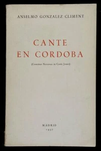 GONZALEZ CLIMENT, Anselmo - Cante en Córdoba : Concurso Nacional de Cante Jondo - Picture 1 of 1