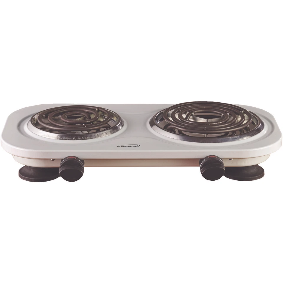 Brentwood TS-361W 1500w Double Electric Burner - White