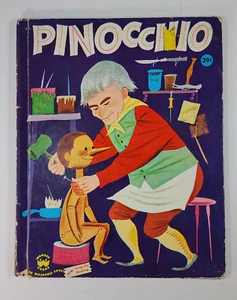 Vintage 1950s Wonder Book Pinocchio Classic Children's Story - Imagen 1 de 8